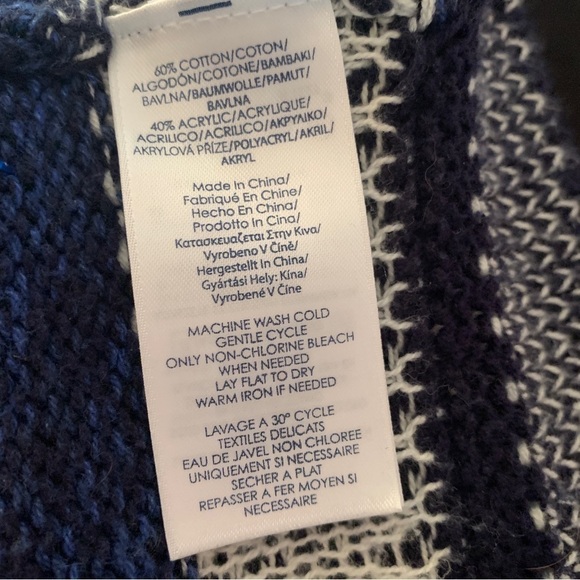 Chaps Denim Fringe Poncho Sweater - Picture 5 of 6